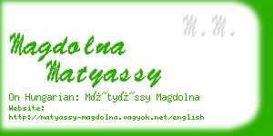 magdolna matyassy business card